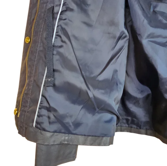 Tommy Hilfiger Women's Navy Waxed Utility Jacket With Cinchable Waist - Picture 11 of 12
